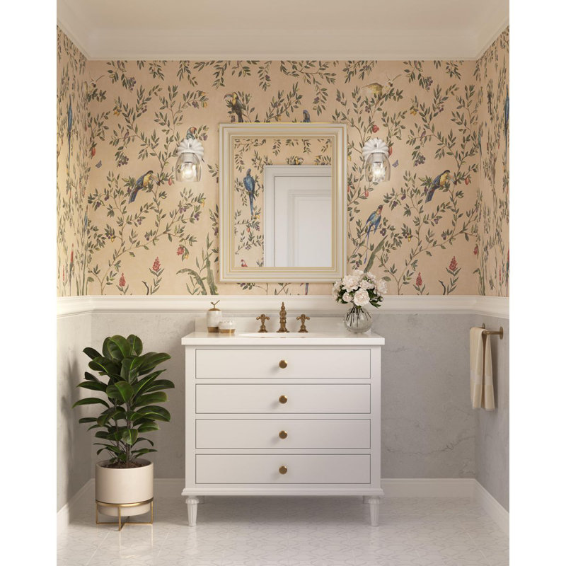 Quillan White Plaster Dimmable 1-Light Vanity Light