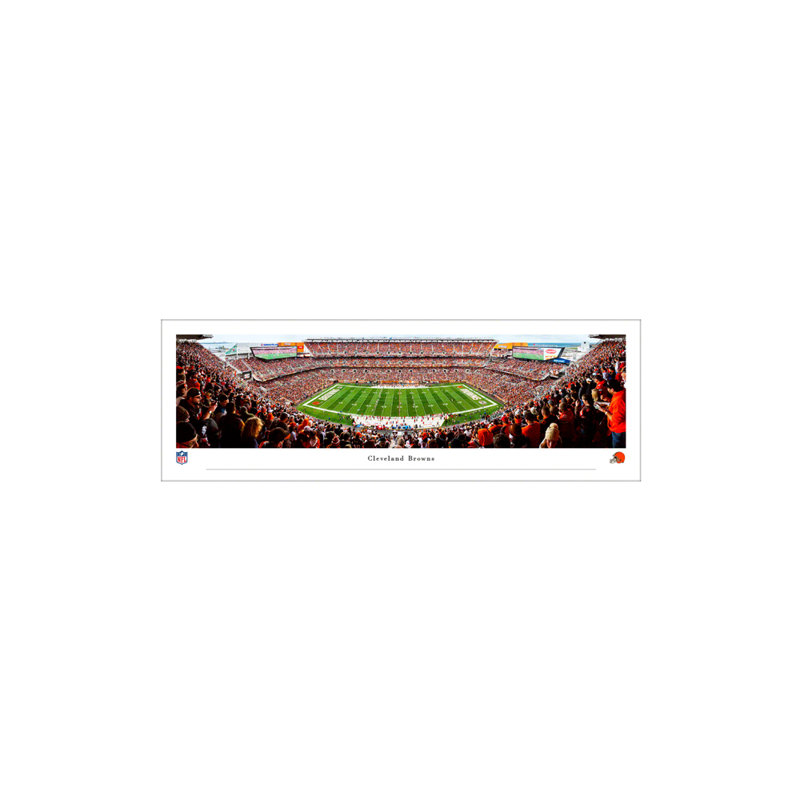 Impression panoramique de Cleveland Browns Football, H 13,5 po x l 40 po x P 0,38 po, Sans cadre