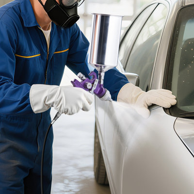 Ensemble de 3 pistolets à pulvérisation d'air, ensemble de pistolets à peinture professionnelle avec 3 buses (1 mm, 1,4 mm, 1,8 mm), 3 tasses et régulateur d'air, pulvérisateur de peinture automobile à alimentation par gravité pour apprêt, couche de finition et retouche