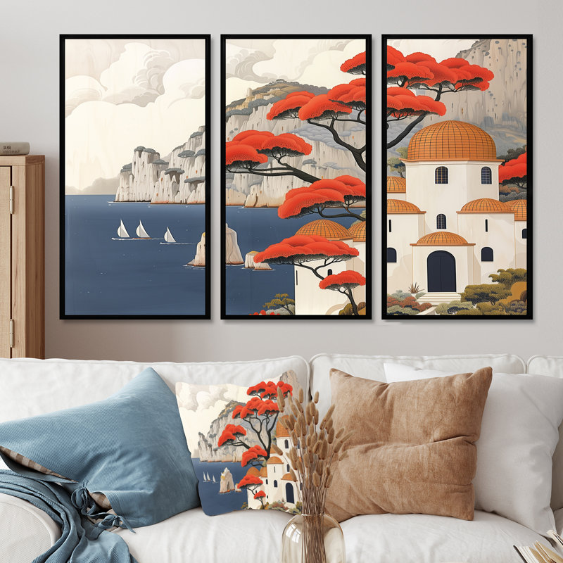 Ambriel - Italie, ensemble de reproductions d'art mural, Toile avec cadre flottant noir, H 28 po x l 12 po x P 1 po