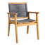 2 chaises de salle à manger en corde tressée gris foncé et bois - de 2 chaises transitionnelles (de 2), P 25,9 po x l 24,7 po