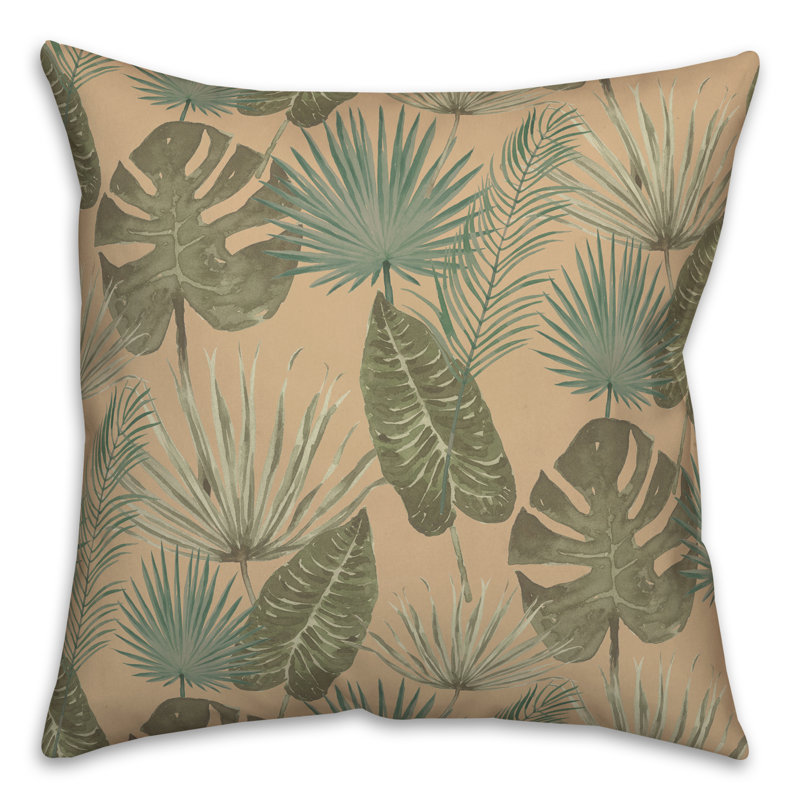 Coussin Floral, Brun clair