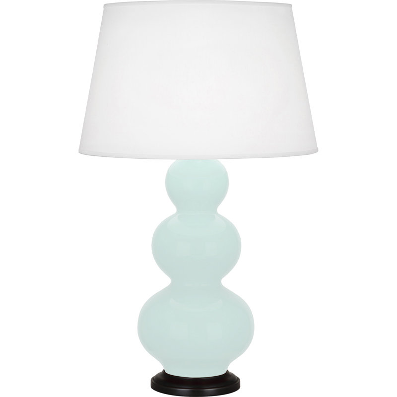 Triple Gourd 32.75" Table Lamp, Deep Patina Bronze, Mint Glazed