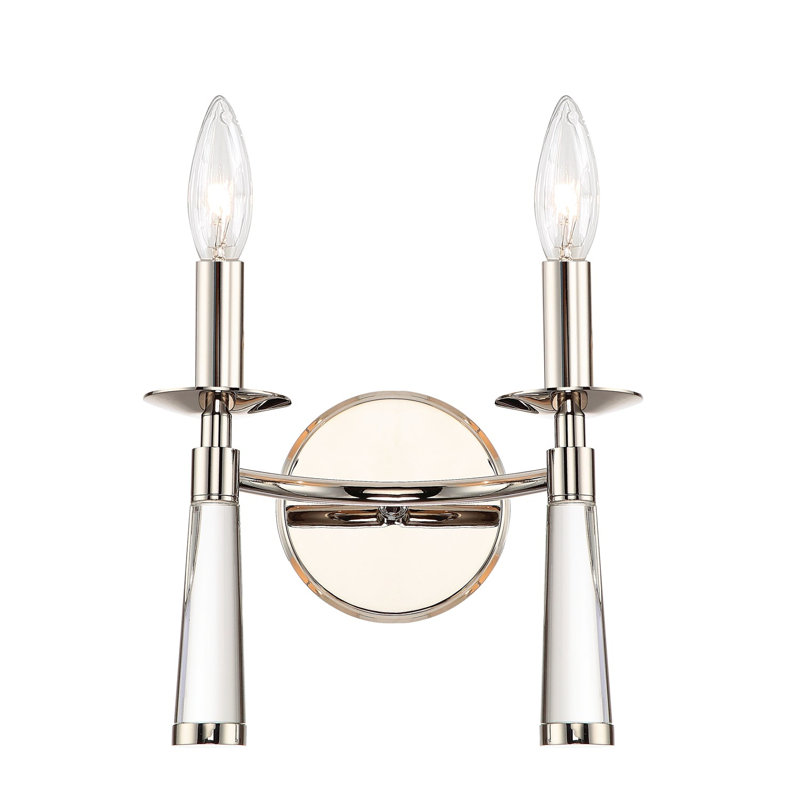 Baxter 2 Light Sconce, Polished Nickel