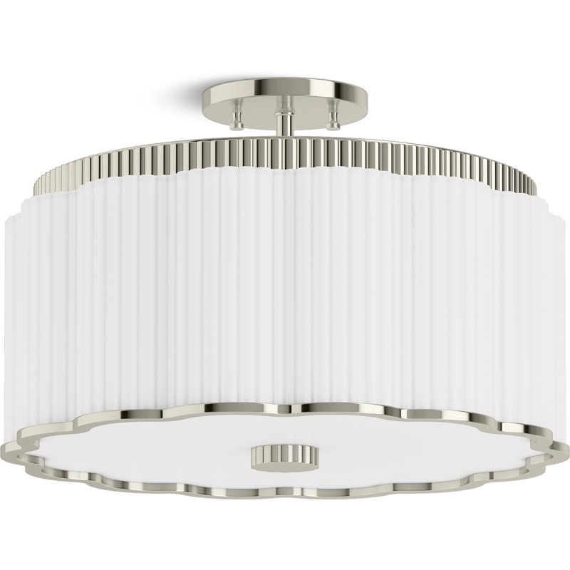 Tresdoux Semi-Flush Light, Polished Nickel