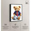 «Soccer Red Blue Teddy», reproduction sur toile encadrée par Art Remedy, cadre noir, 10 x 15-1929505881-1929505888