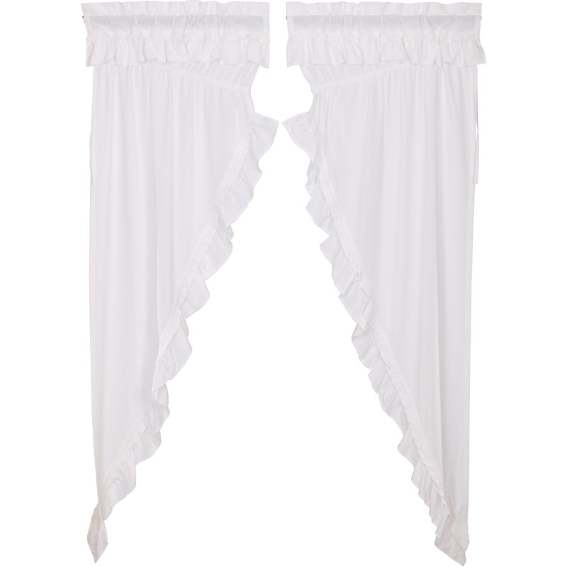 Chayne 100% Cotton Semi Sheer Pair, Soft White, 36" W x 84" L