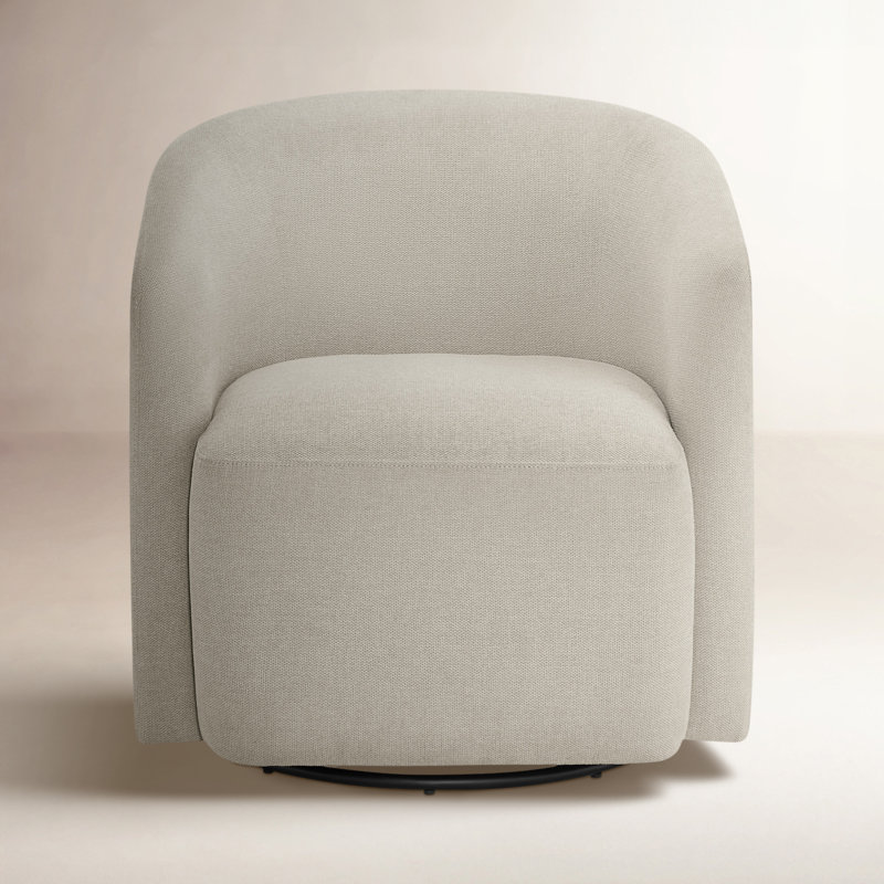 Fauteuil demi-tonneau Arlo, Mélange de polyester beige