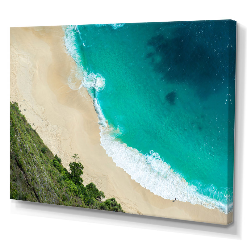 Vue aérienne de la plage tropicale VI - reproduction sur toile, H 16 po x l 32 po, Toile tendue