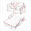 Canapés | Canapé-lit moderne à 2 places coulissant de 55,5 po, dossier réglable pour le bureau d'un salon | Velours | Standard