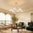 6-Light Chandelier with Pleated Fabric Shades and PVC Lining-1903637768