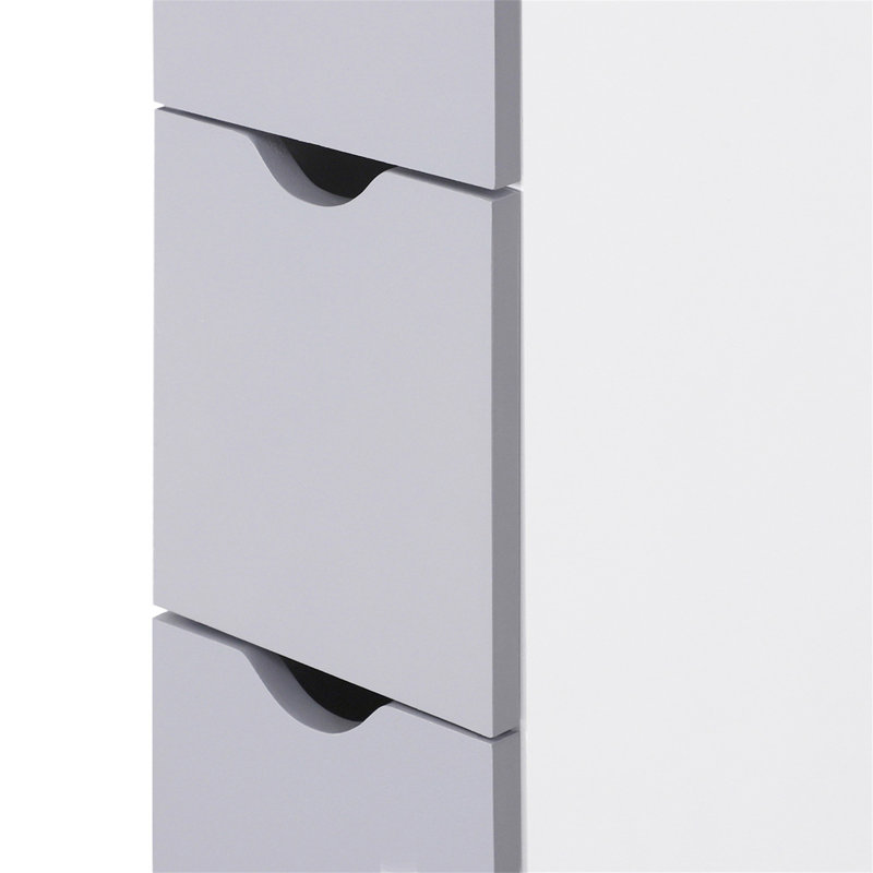 Armoire de salle de bain sur pied Tayjon, Blanc
