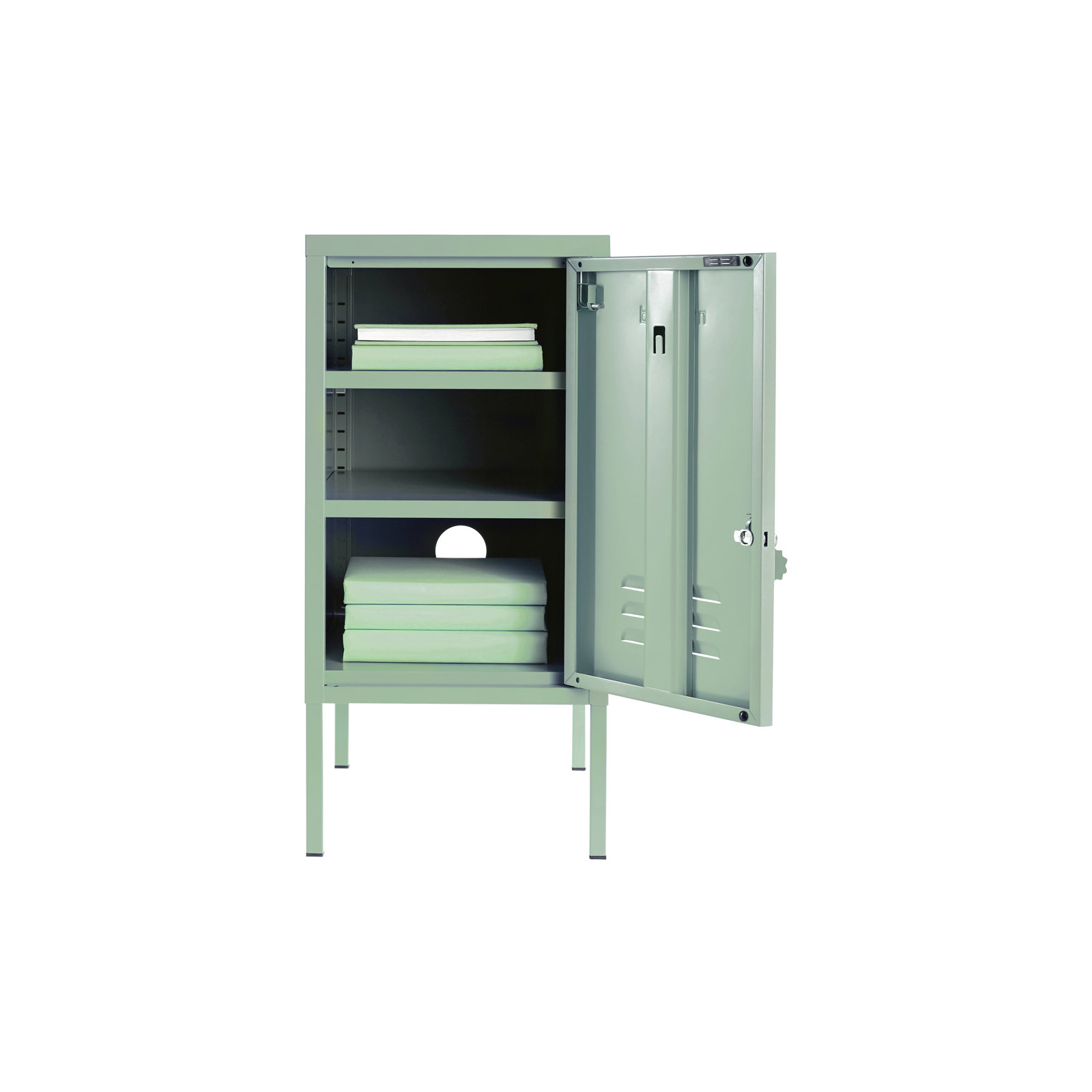 Mustard Made The Shorty Bedside Table Locker, To the right, Sage
