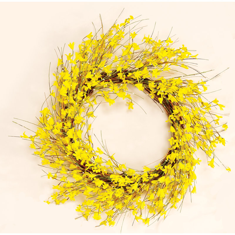 22" Artificial Forsythia Wreath