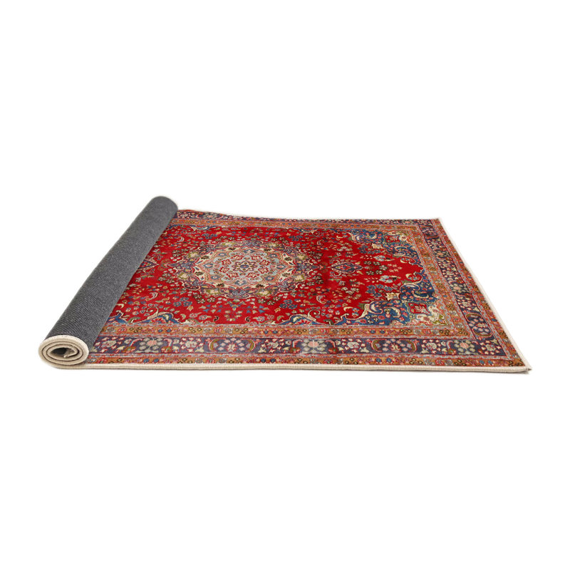 Tapis de style oriental rouge, Rond 7 pi