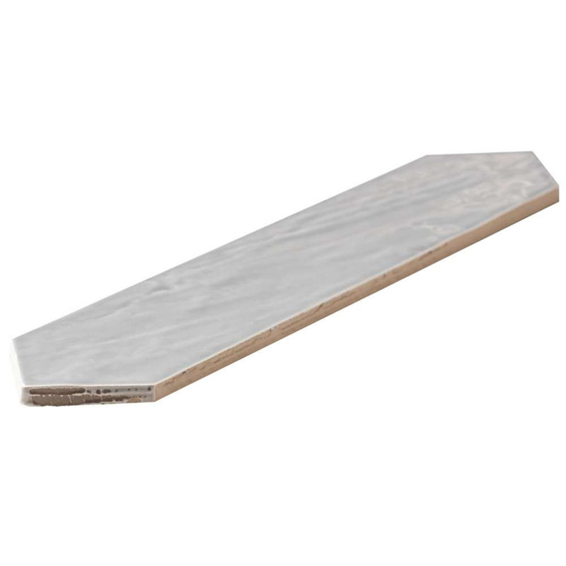 Tribeca-Talavera Picket 2.6"x13" Handmade Ceramic Tile Trim, Gray