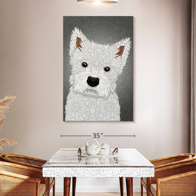 Brampt Cute West Highland Terrier Portrait, 51" H x 34" W