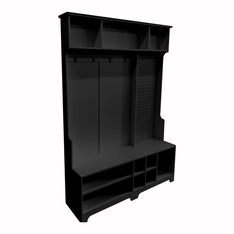 Multifunctional Hall Tree with Diverse Storage Options for Every Room, Black