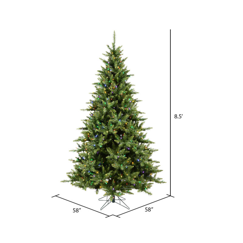 Camdon Lighted Artificial Fir Christmas Tree, Warm White, 8.5' H