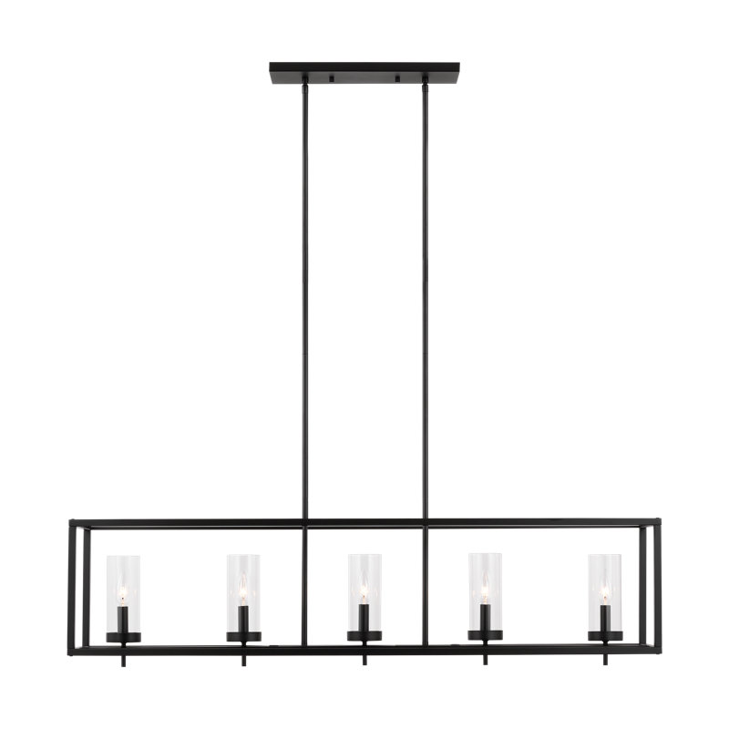 Zire Five Light Island Pendant from Visual Comfort Studio, No, Midnight Black
