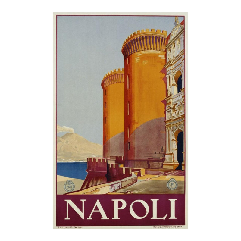 Affiche de voyage Napoli par Inconnu - Estampe numérique, H 20 po x l 16 po