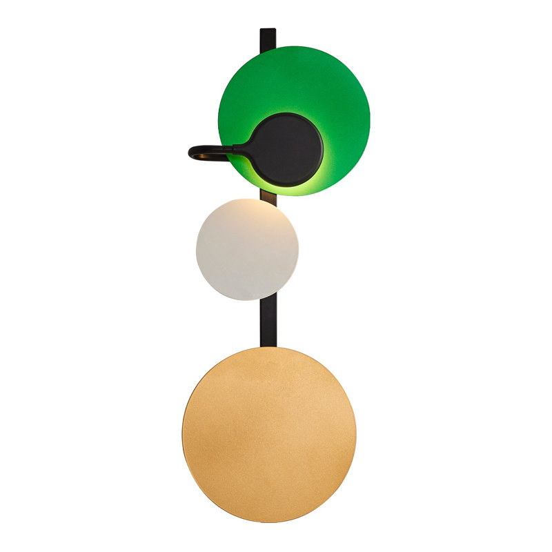 Applique à bras en métal à DEL, Vert / blanc / beige / noir