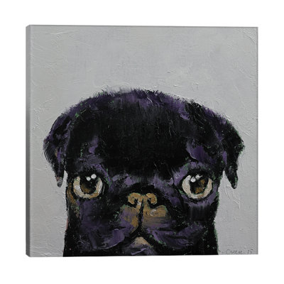 Black Pug by Michael Creese - Wrapped Canvas Painting