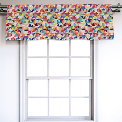 Sateen Geometric Ruffled Window Valance