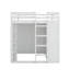 Lit mezzanine double avec tiroirs, tablettes et lumière-438187429