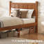Lit plateforme simple avec tête et pied de lit, grain de bois de style campagne moderne noyer clair-955335595-955335594