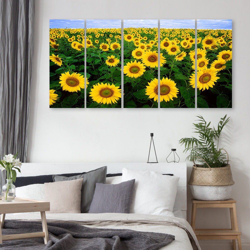 5-tlg. Leinwandbilder-Set Sunflowers Meadow