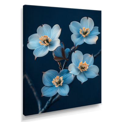 Moody Dogwood Blossom Moonlight III - art mural botanique jaune
