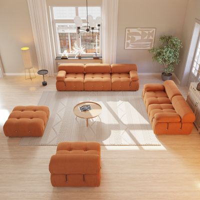 Ensemble de salon modulaire en velours 4 pièces