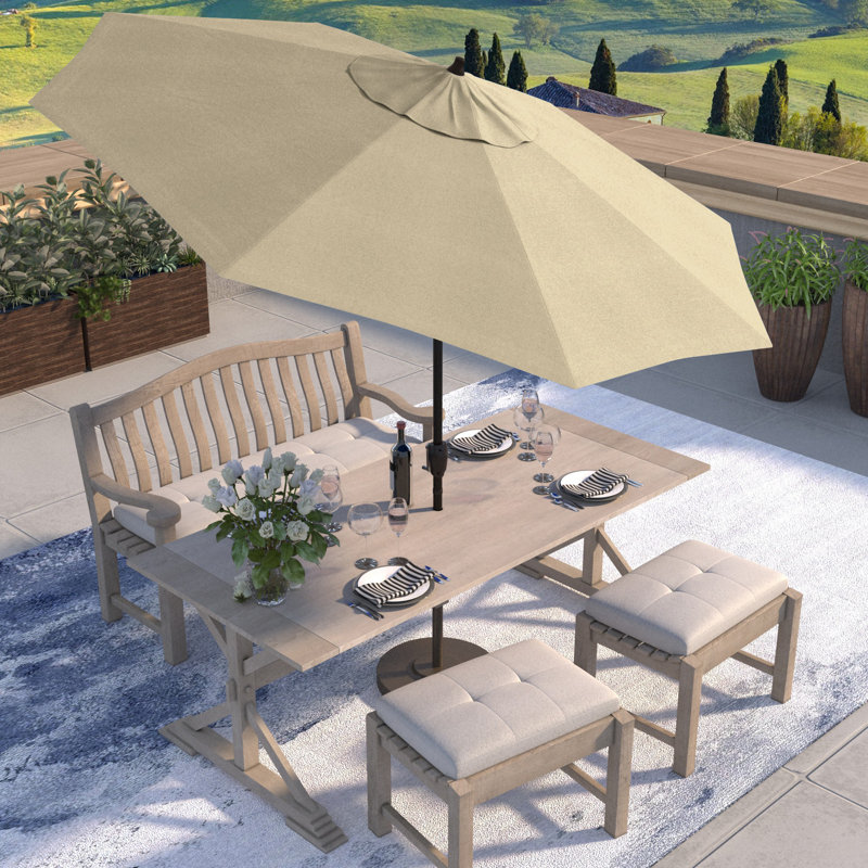 Parasol de marché octogonal Loudean, Beige antique