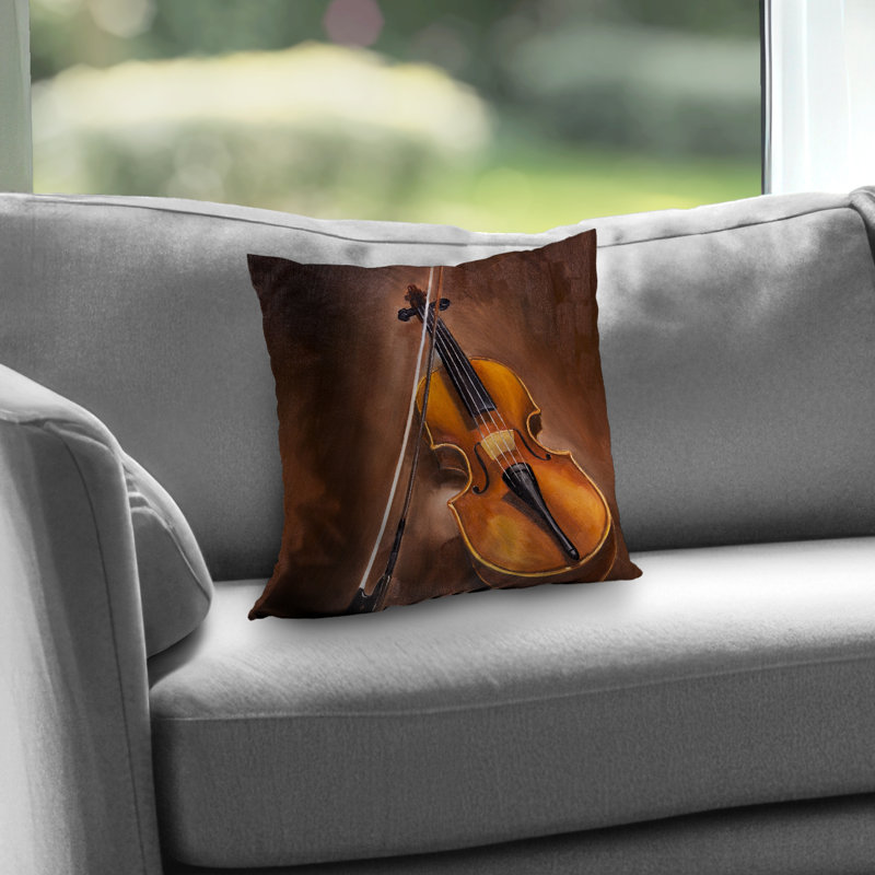 Alto Violin Bedroom Brown Poly Twill Throw Pillow Insert