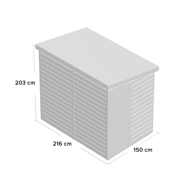 Shiplap Pent Wooden Shed, 203.2cm H x 182.88cm W x 182.88cm D