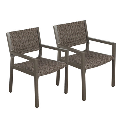 Premium All-Weather Wicker Outdoor Dining Armchair with Cushion