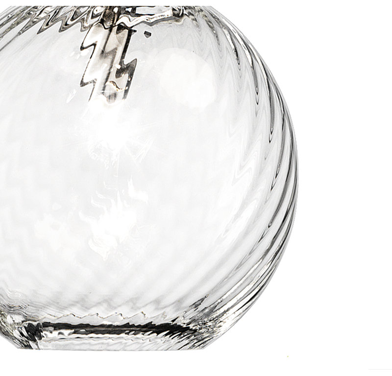 Oto 9 - Light Pendant, Crystal Striped Glass, Satin Nickel