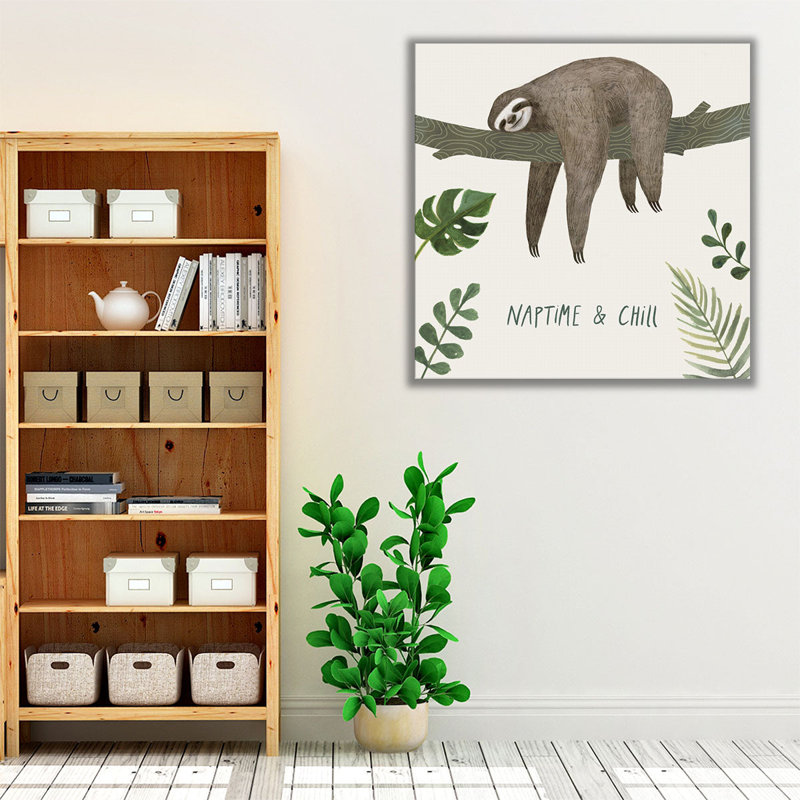 «Sloth Sayings II», reproduction d'art sur toile, H 12 po x l 12 po