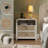 Rattan Nightstand,with Charging Station, Thickened Curved Profile Design（Set of 2）-2136063874