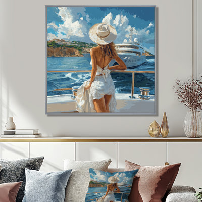 Anae Woman Influencer On A Yacht II - woman Wall Art