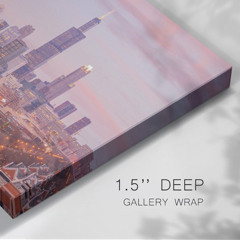 Rétro horizon de Chicago sur toile, H 18 po x l 27 po x P 1,5 po