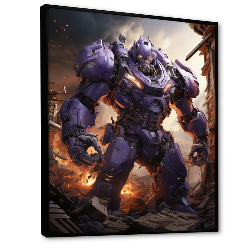 Villian Transformer III - Imprimé, H 40 po x l 30 po x P 1,5 po, Cadre flottant noir