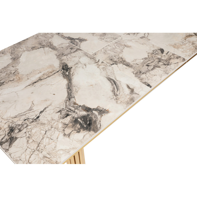 Rimma Extendable Metal Base Dining Table