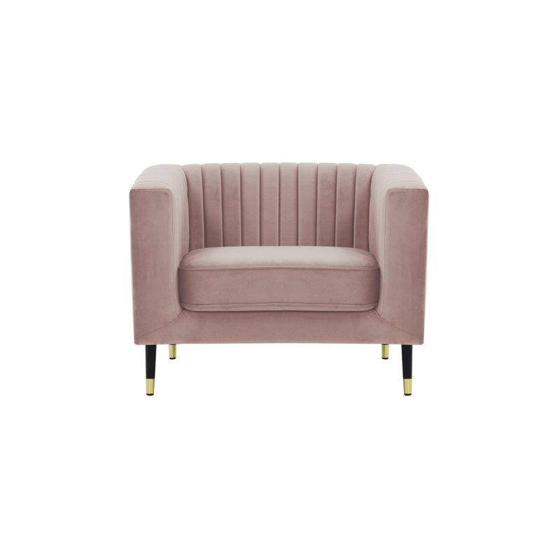 Clevenger Velvet Armchair, Pink