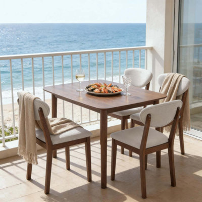 Compact Kitchen Table and Chairs,Modern Style 5-piece Dining Table Set