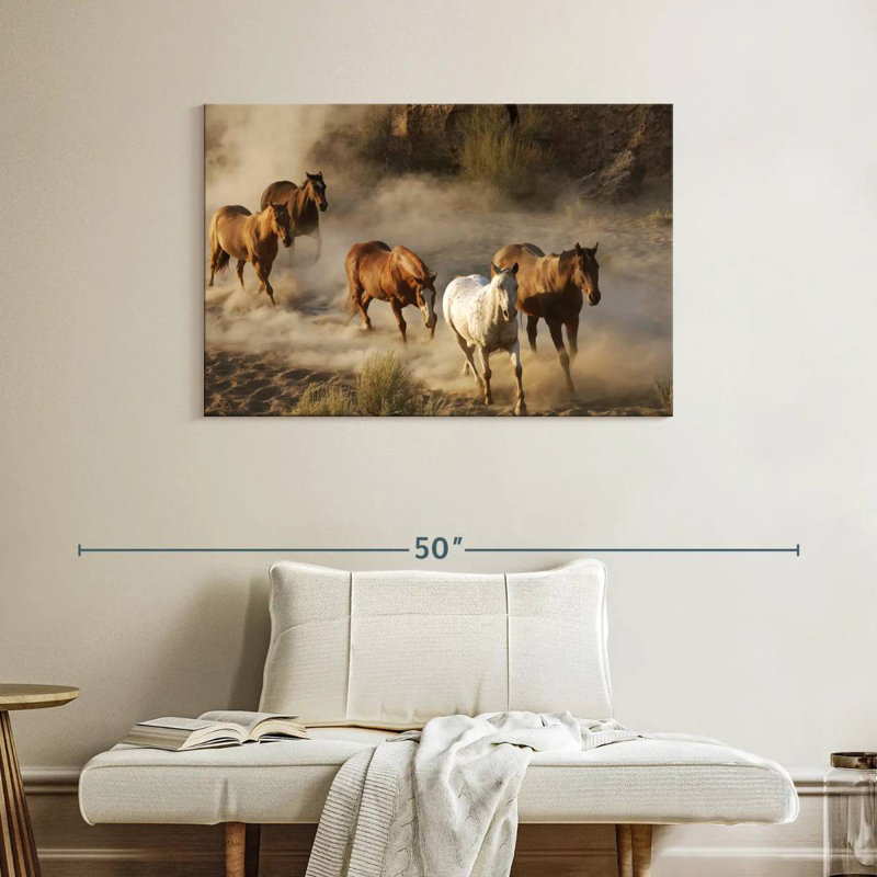 Chevaux sauvages au galop, H 26 po x l 39 po