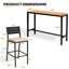 Ensemble de bar de patio en métal pour 2 personnes avec coussin amovible, 140 cm (L) x 40 cm (P)-1778634842-1778634846