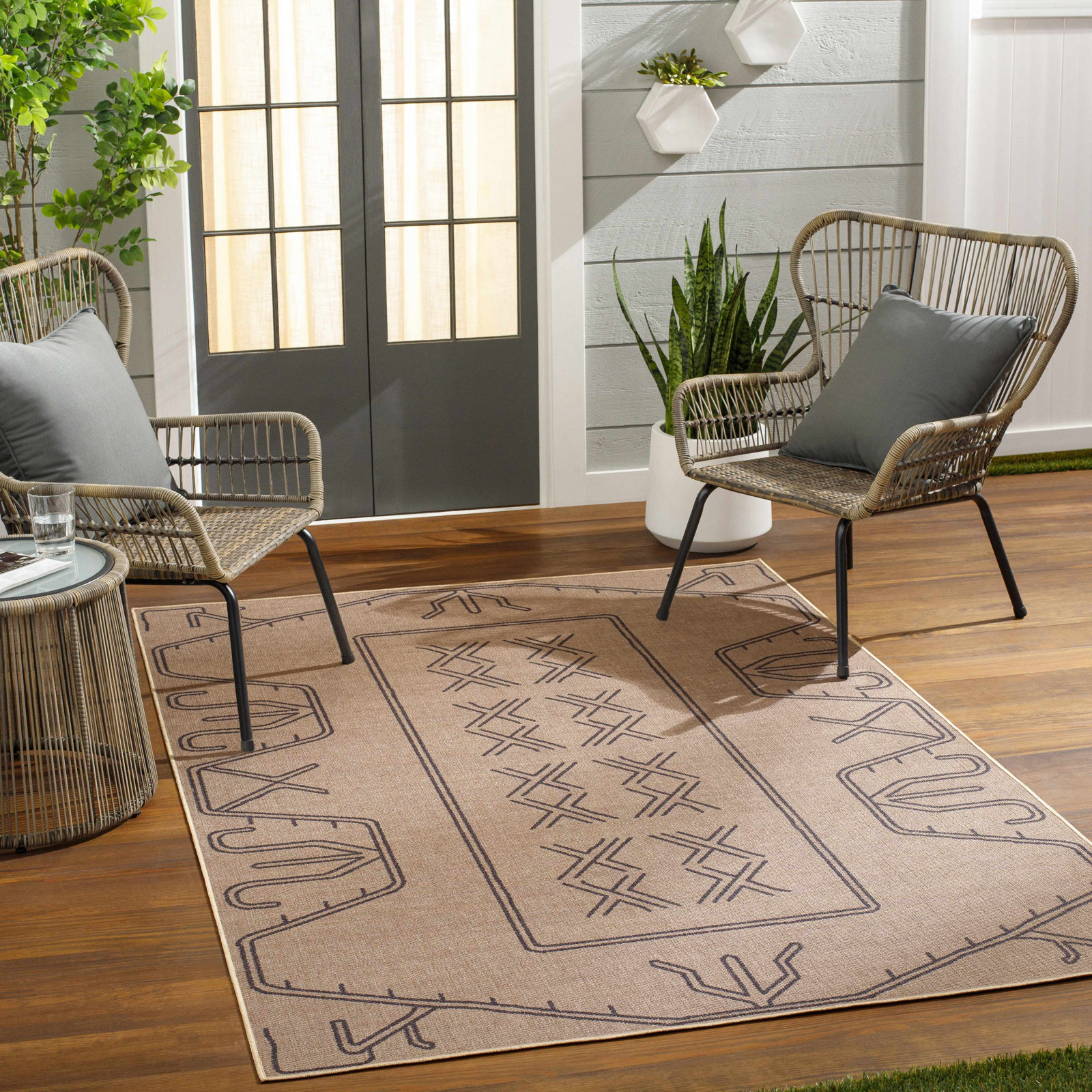 Keld Tan Moroccan Rug, Rectangle 8' x 10'