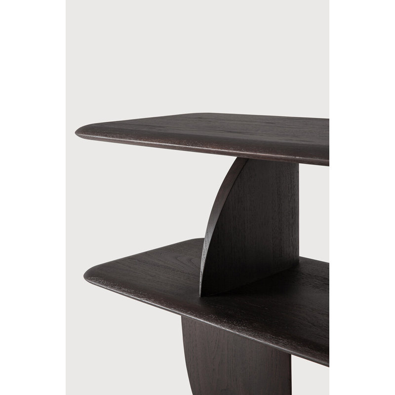 Geometric 82.5'' W Solid Wood Console Table, Dark Brown